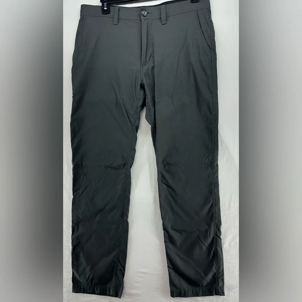 Prana Alameda Pants Gray Zip Fly Slim Fit Straight Hiking Trousers Mens 35x32